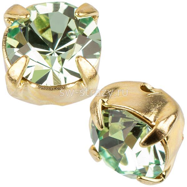 Шатоны в оправе ss 29 Chrysolite/Gold