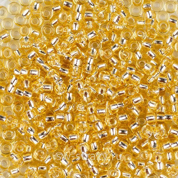 Seedbead Miyuki 11/0 2 Silver Lined Pale Gold