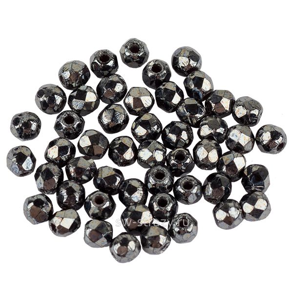 Бусины граненые Firepolished 2 мм Гематит (L23980/27200)
