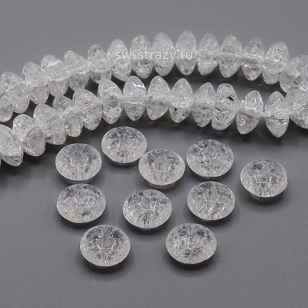 Бусина-диск из кварца d=9 мм прозрачная*