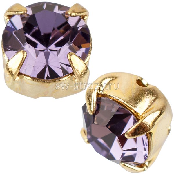 Шатоны в оправе ss 16 Tanzanite/Gold