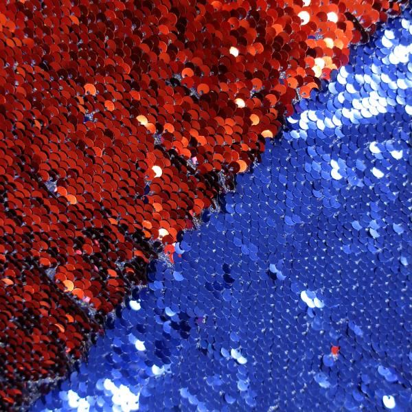 Пайеточная ткань синий\красный