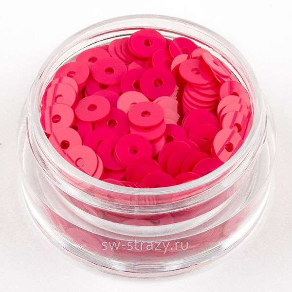 Пайетки 4 mm плоские (4374) Rosso Fucsia OP 3 гр