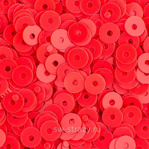 Пайетки плоские 4 мм неоново-розовые (3гр)