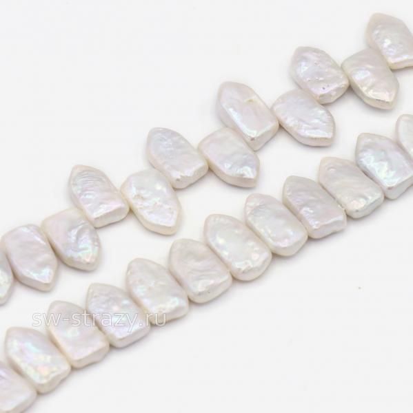 Жемчуг натуральный барочный Флажок 14х9 мм кремовый*
