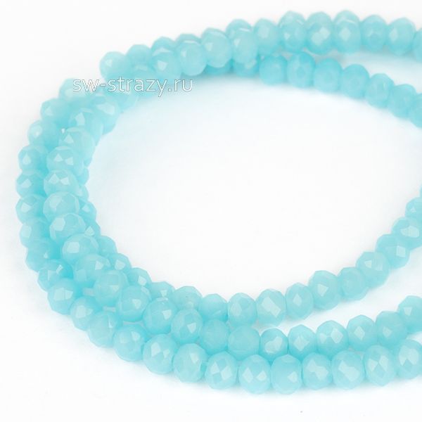 Бусины граненые Rondelle 2 мм голубой воск (40), 1 нить