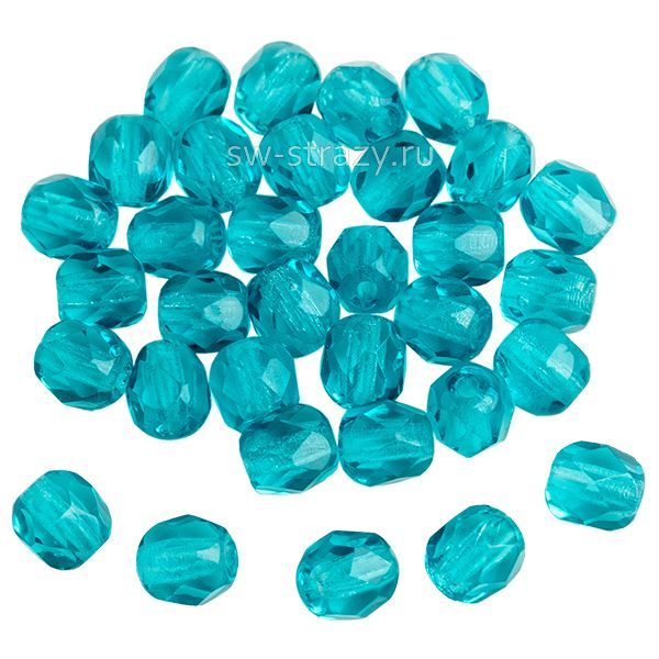 Бусины граненые Firepolished 4 мм бирюза 85