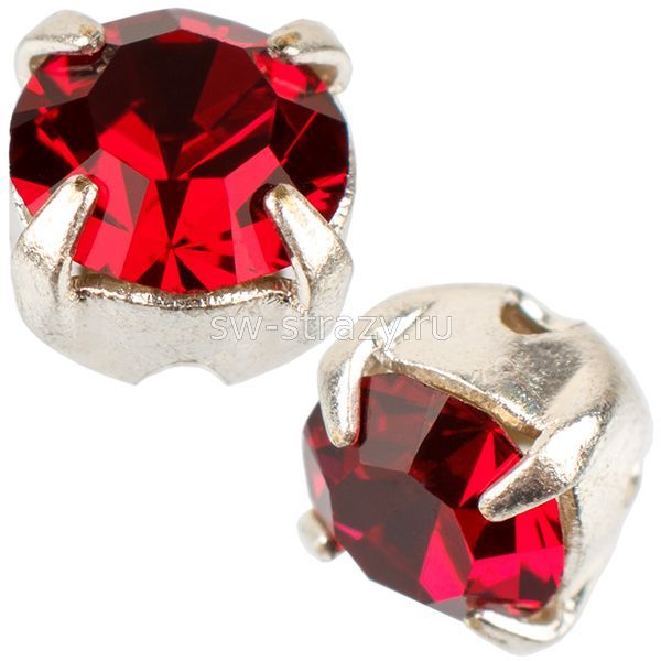 Шатоны в оправе ss 29 Ruby/Silver