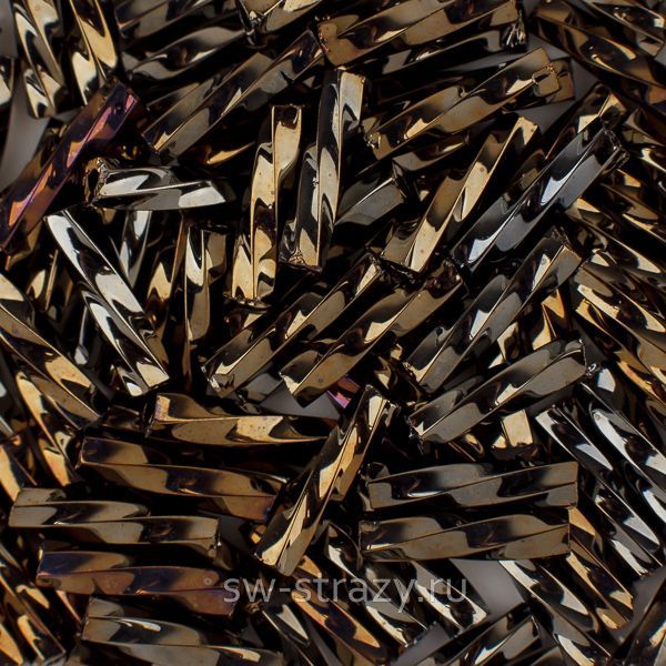 Бисер Twisted 9 mm #0083 Металлизированный, коричневый