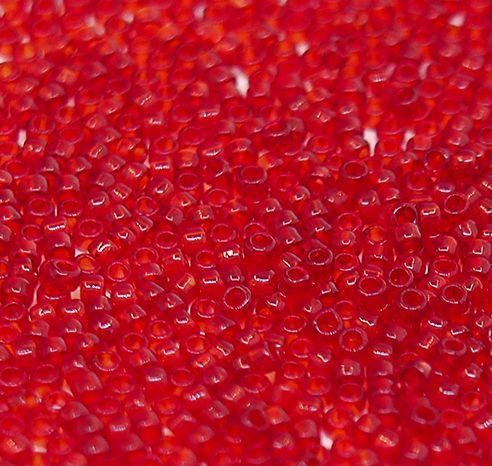 Бисер круглый 15/0 #0005С Прозрачный, гранатовый