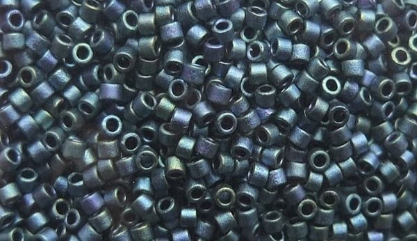 Delica Beads 11/0 DB1052 Matte Metallic Blue-Green/Gold Iris
