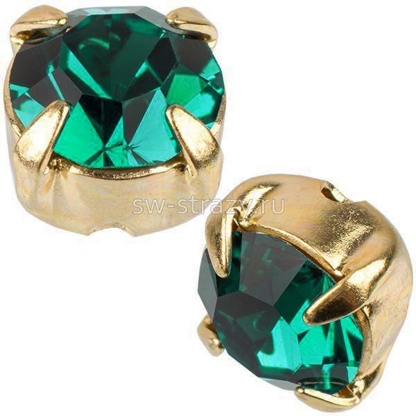 Шатоны в оправе ss 16 Emerald/Gold