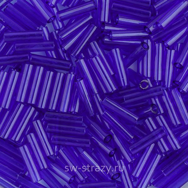 Стеклярус 6x1,7 mm 151 Transparent Cobalt