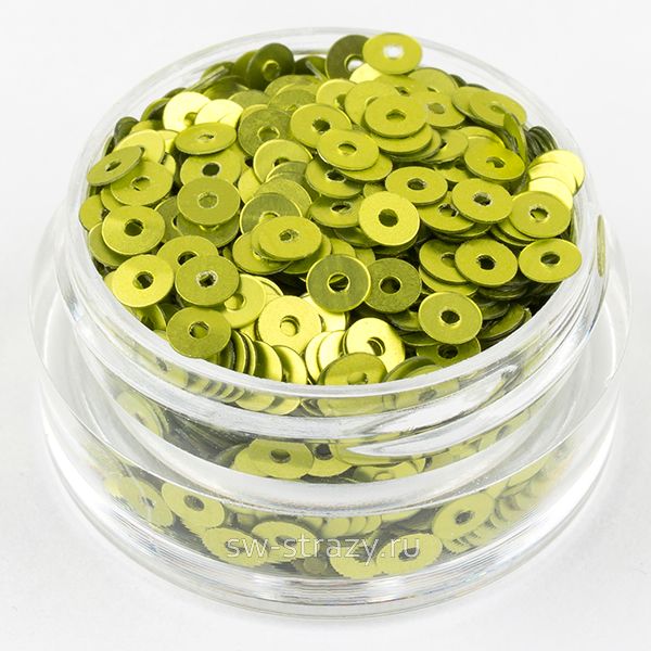 Пайетки 3 mm плоские (726W) Lime ST 3 гр