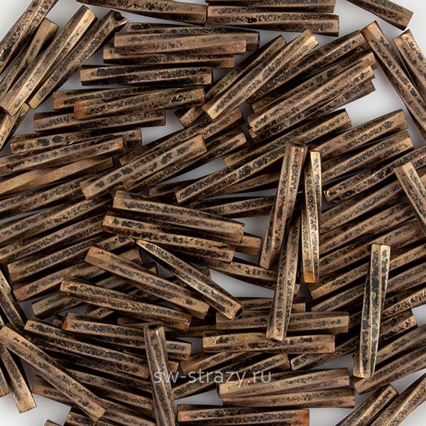 Twisted Bugle 2х12 mm 1275 Gold Antiqued Matte Black