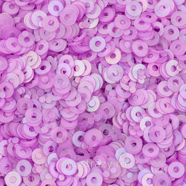Пайетки плоские 2 мм matte light purple (3гр)