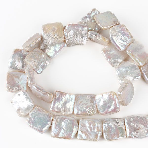 Жемчуг натуральный барочный квадрат 13 мм кремовый*