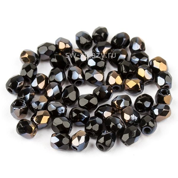 Бусины граненые Firepolished 3 мм Jet (23980-22901)