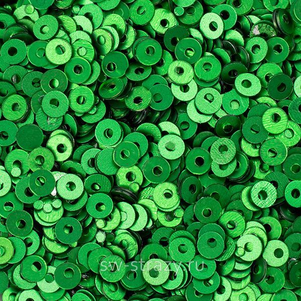 Пайетки плоские 2 мм dark green (3гр)