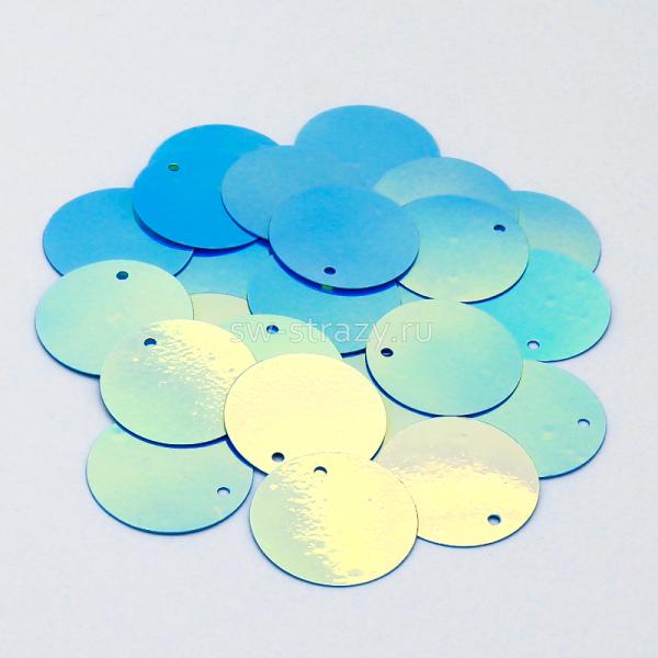 Пайетки круг 1,6 см Aquamarine AB (3 гр)