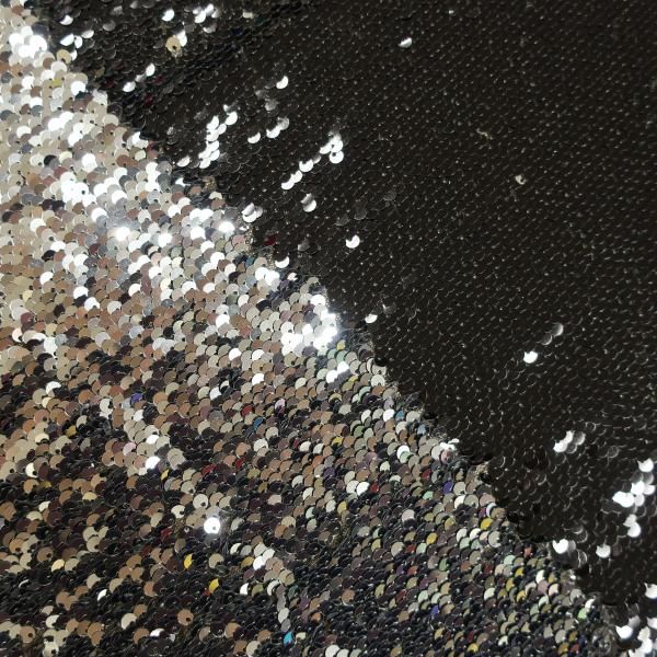 Пайеточная ткань черный\серебро