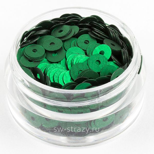 Пайетки 4 mm плоские (746W) Smeraldo ST07 3 гр