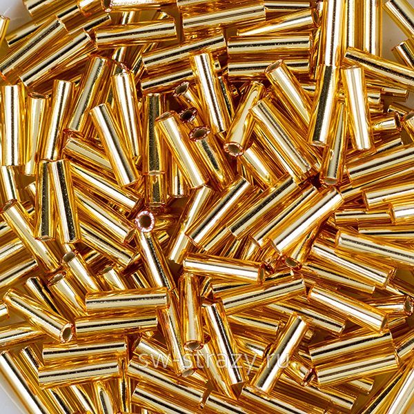 Стеклярус 6x1,7 mm 0062 S\L Gold