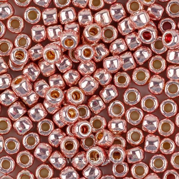 Бисер круглый 8/0 #0552PF Permanent Finish Гальванизирован персиковый коралл