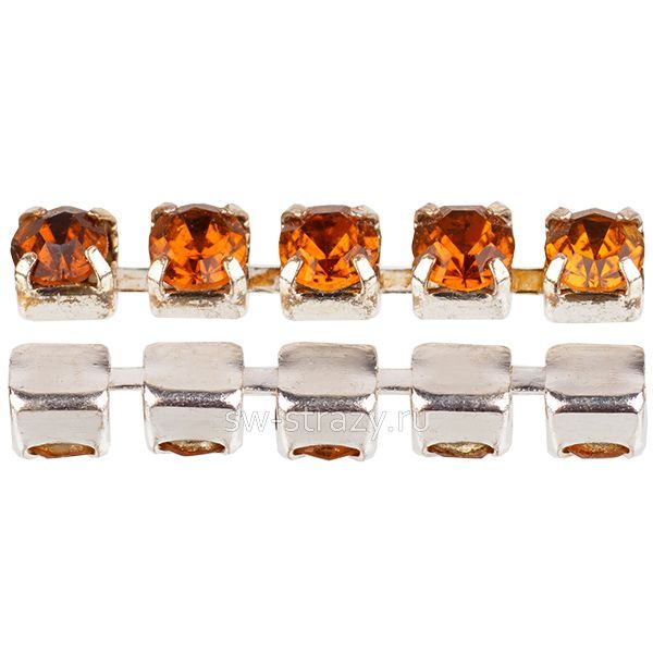 Стразовая цепь 2 мм  Topaz\silver