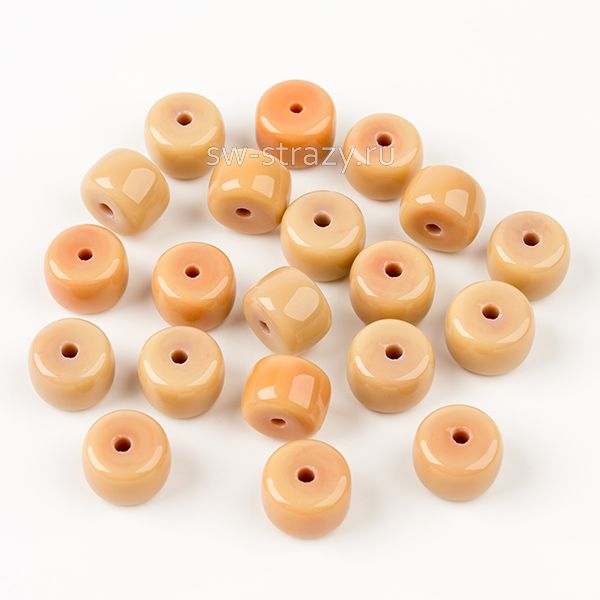 Бусины стеклянные 8,5х6 мм песочный*