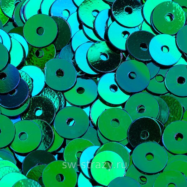 Пайетки плоские 5 мм синий с АВ (3гр)