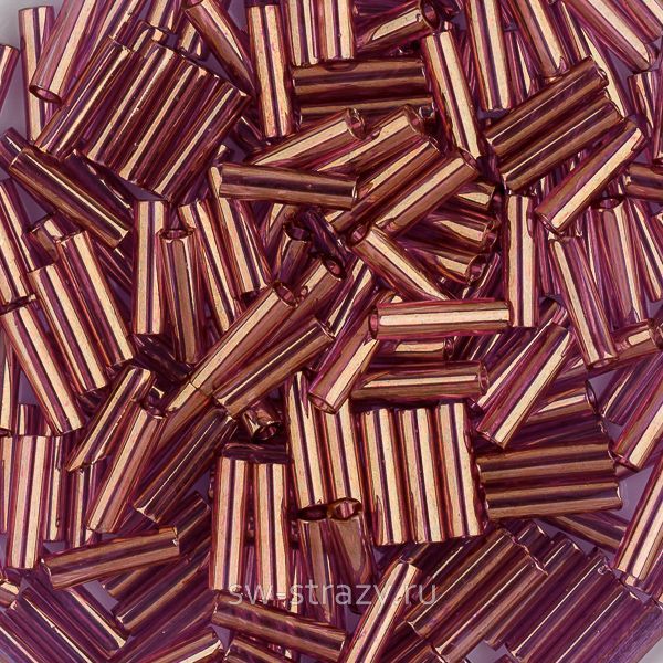 Стеклярус 6x1,7 mm 2441 Cinnamon Gold Luster
