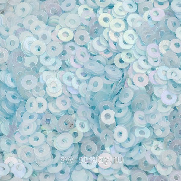 Пайетки плоские 2 мм matte lake blue (3гр)