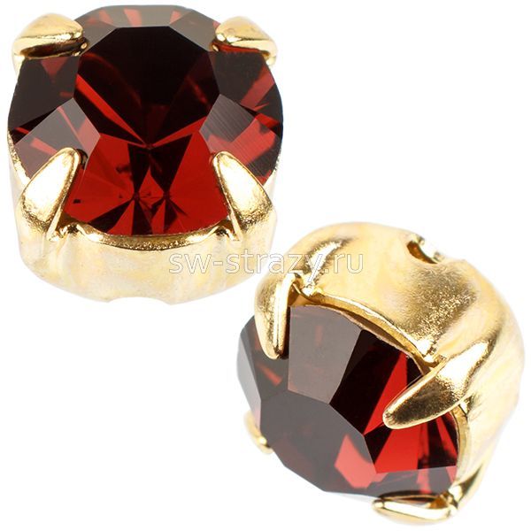 Шатоны в оправе ss 16 Burgundy/Gold