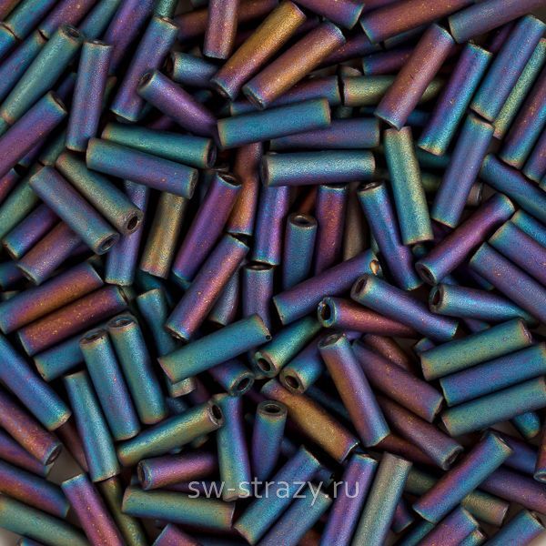 Стеклярус 6x1,7 mm 401FR Matted Multi Iris