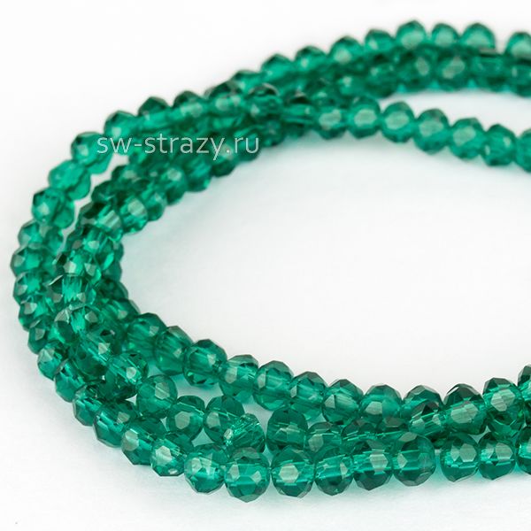 Бусины граненые Rondelle 2 мм морская волна (20), 1 нить