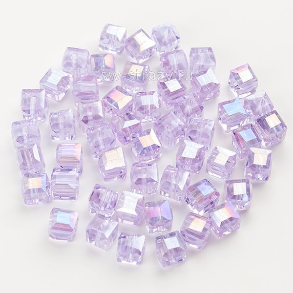 Бусины-кубики 4,5 мм сиреневый с АВ