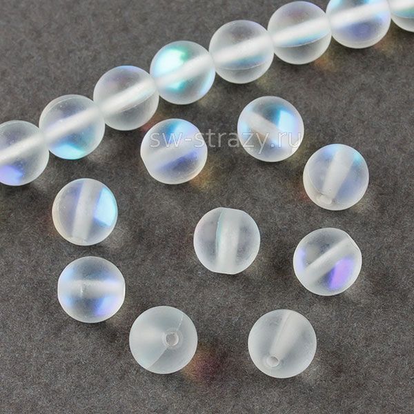 Бусина из синтетического кварца  с радужным эффектом 6 мм*