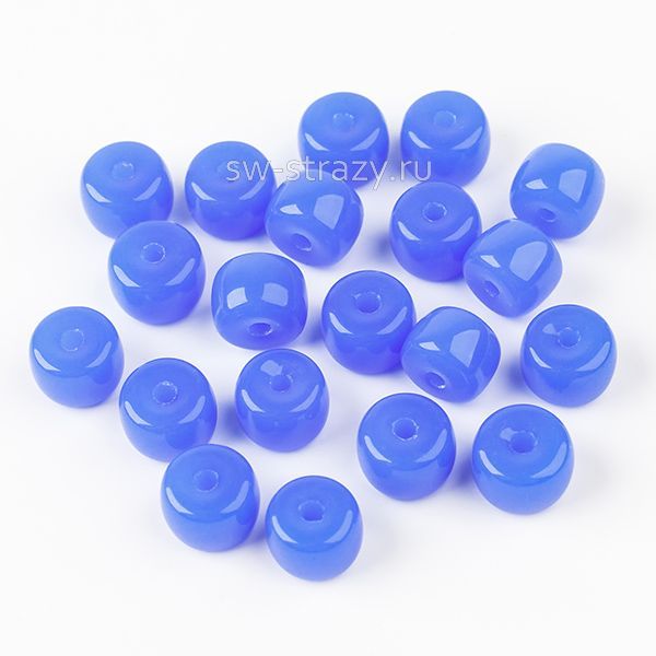 Бусины стеклянные 6,5х4 мм светло-синий*
