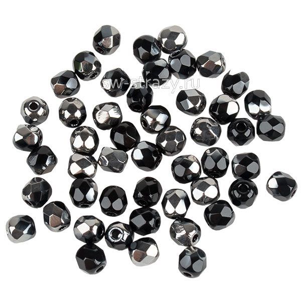 Бусины граненые Firepolished 3 мм Jet Black Chrome (23980-27401) 20