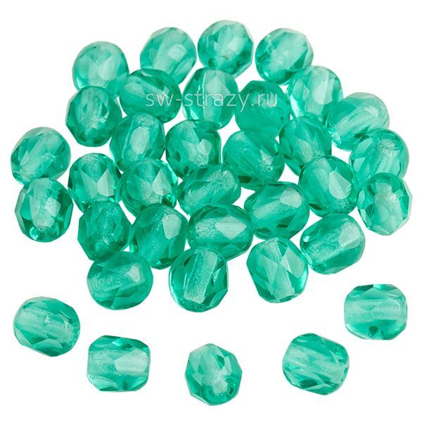 Бусины граненые Firepolished 4 мм морская волна  113