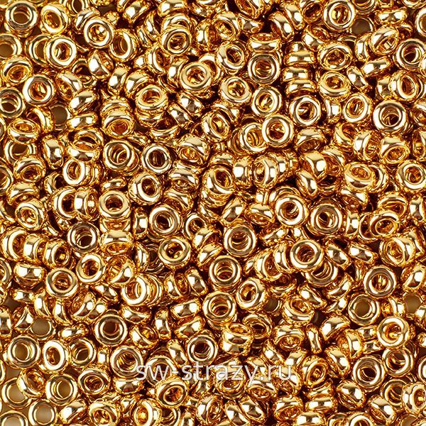 Бисер Spacer 2,2х1 mm 193 24KT Gold Light Plated