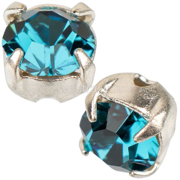 Шатоны в оправе ss 29 Indicolite/Silver