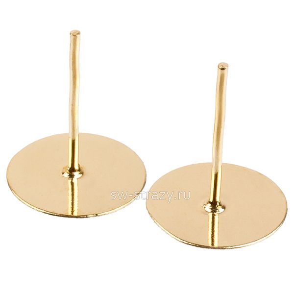 Швензы-гвоздики 10х12 мм золото (1 пара)